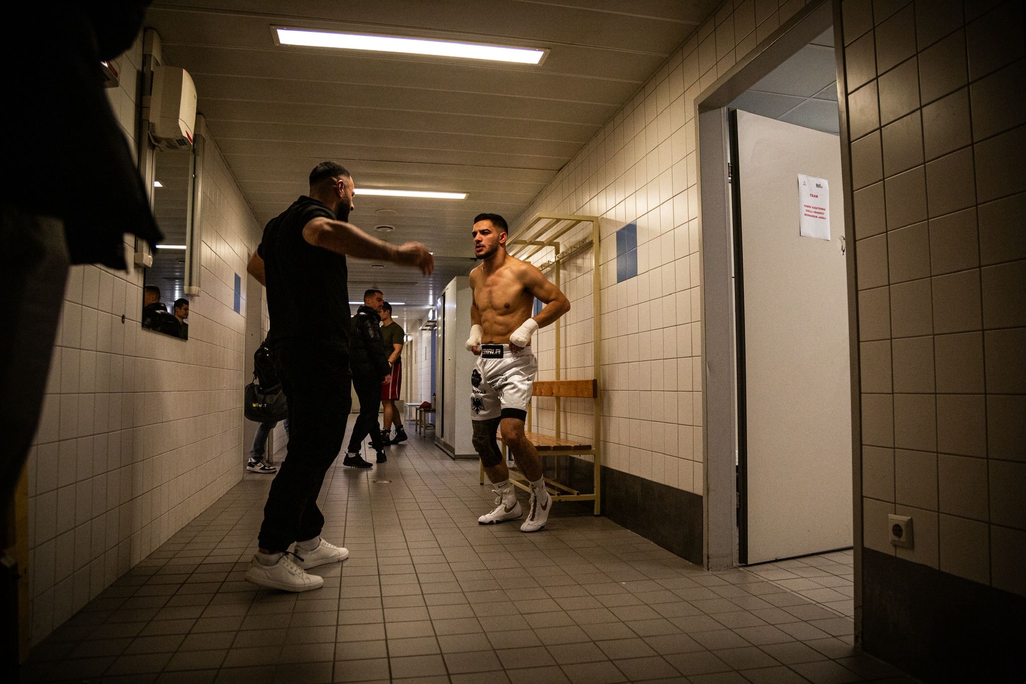 Argjent Shala backstage before a fight