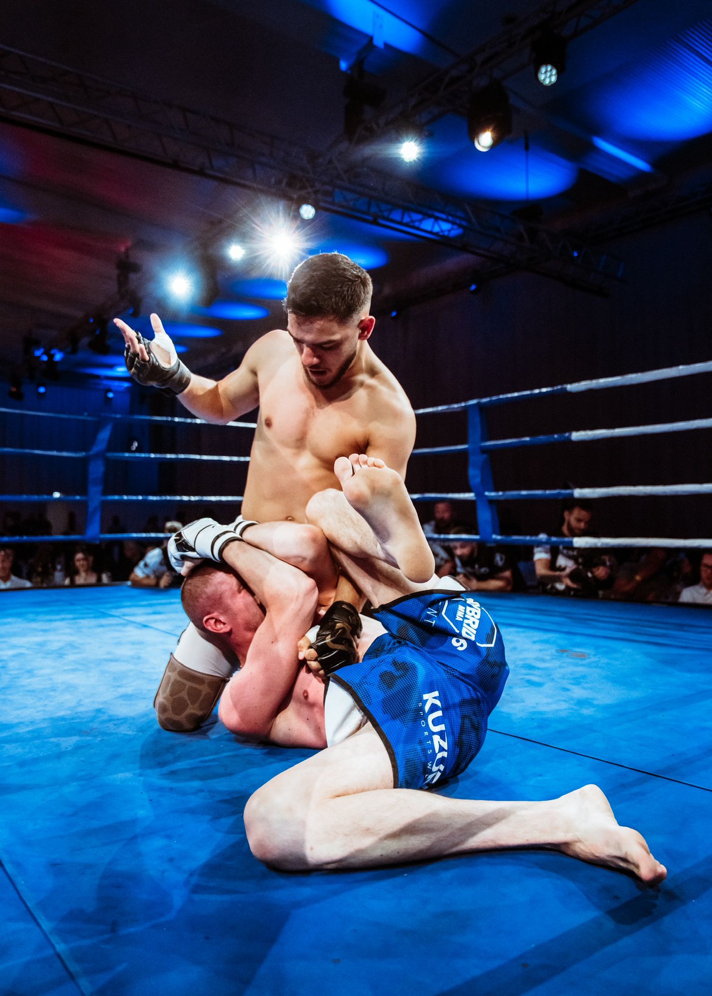 Argjent Shala in the cage, ground and pound
